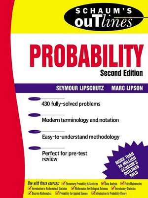 cover image of Schaum's Outline of Probability